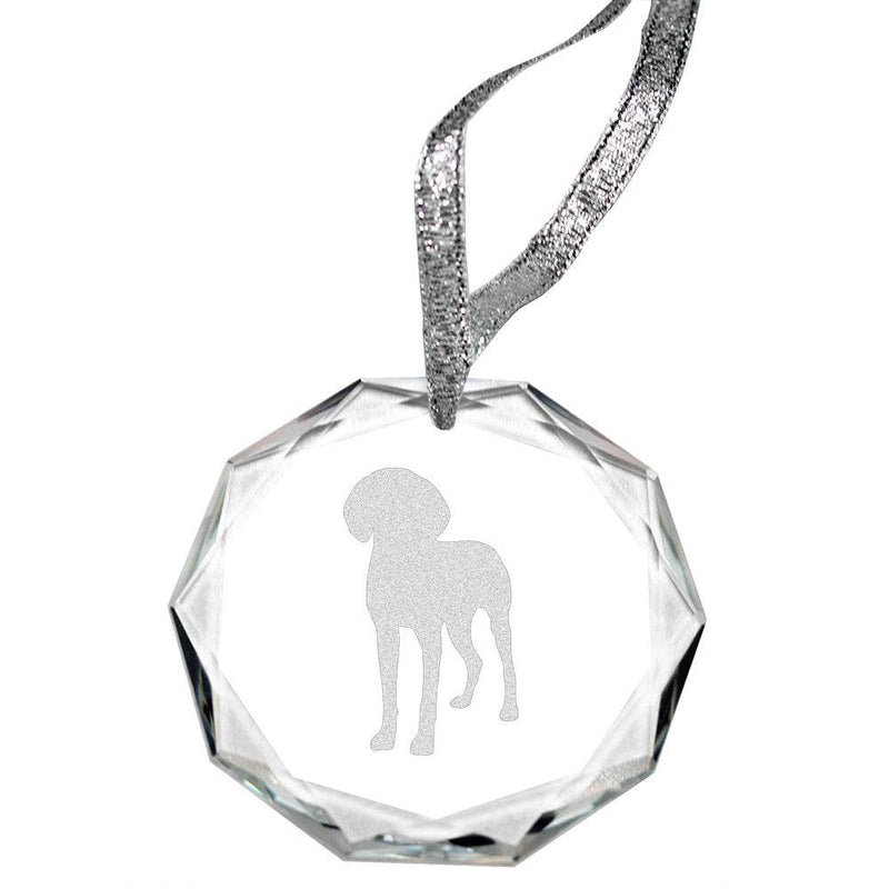 Bluetick Coonhound Laser Engraved Round Facet Crystal Ornament
