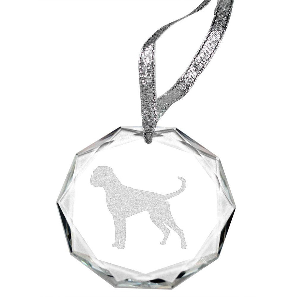 Boxer Laser Engraved Round Facet Crystal Ornament