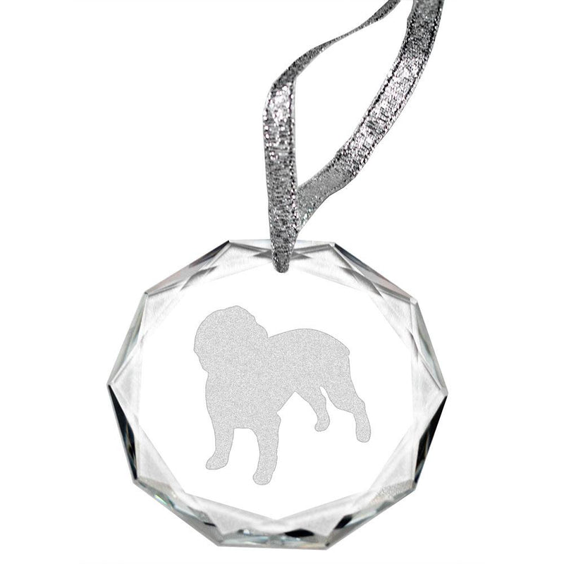 Boykin Spaniel Laser Engraved Round Facet Crystal Ornament