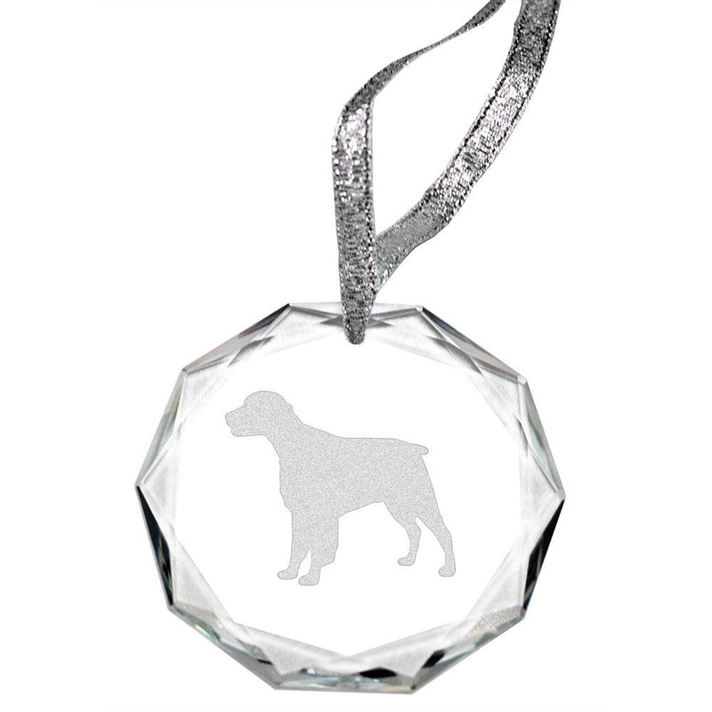 Brittany Laser Engraved Round Facet Crystal Ornament