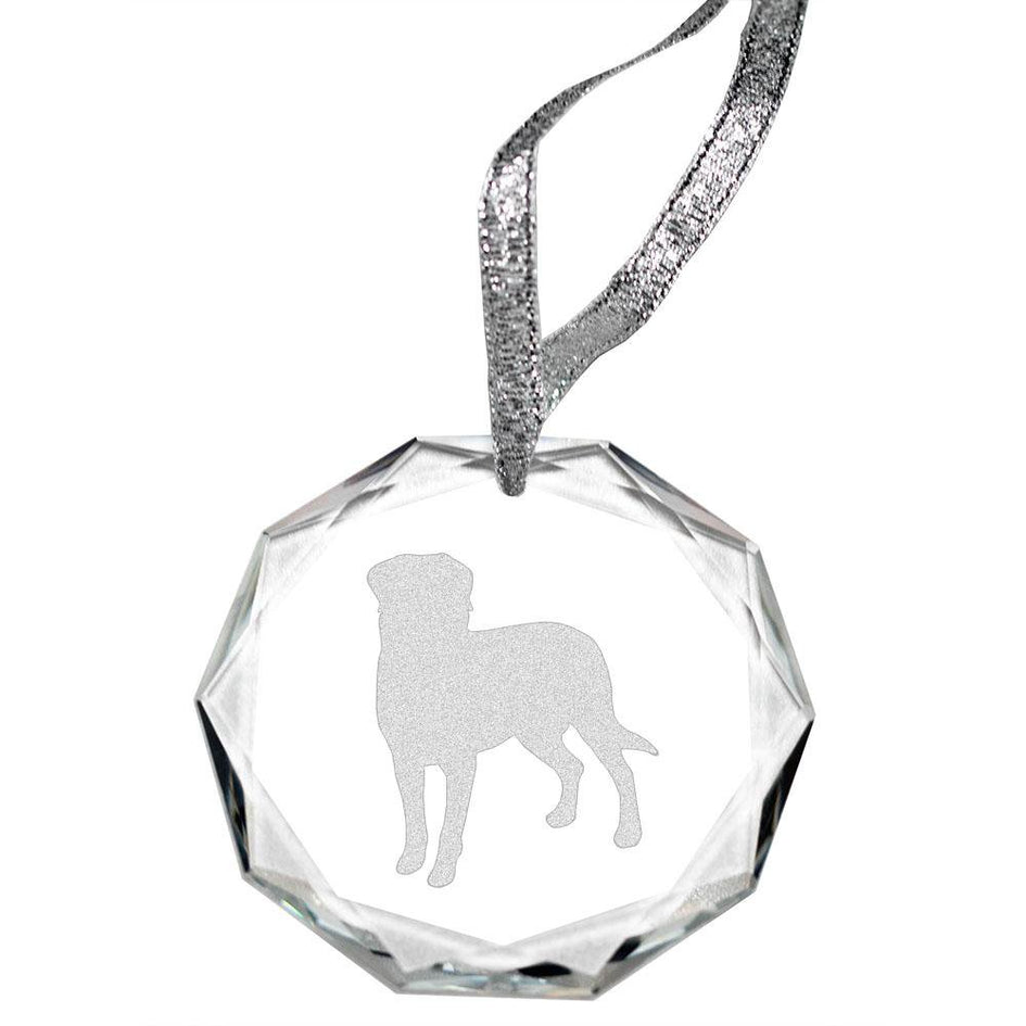 Entlebucher Mountain Dog Laser Engraved Round Facet Crystal Ornament