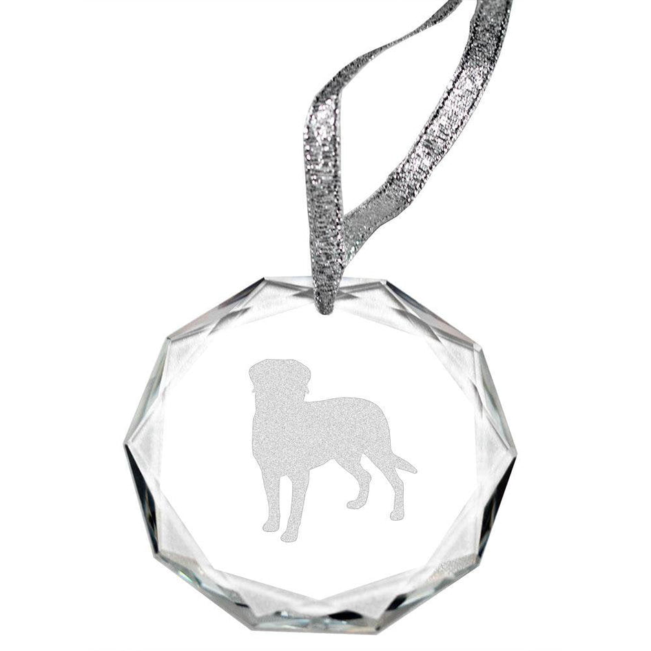 Greater Swiss Mountain Dog Laser Engraved Round Facet Crystal Ornament