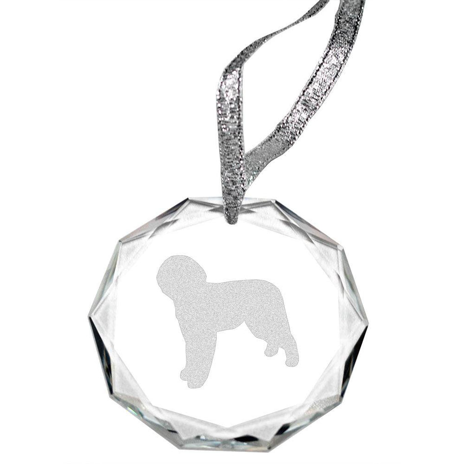 Lagotto Romagnolo Laser Engraved Round Facet Crystal Ornament