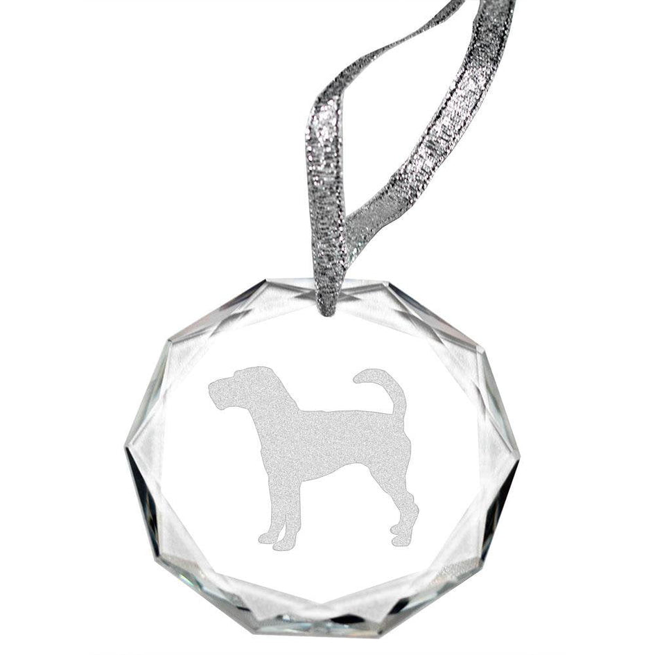 Parson Russell Terrier Laser Engraved Round Facet Crystal Ornament