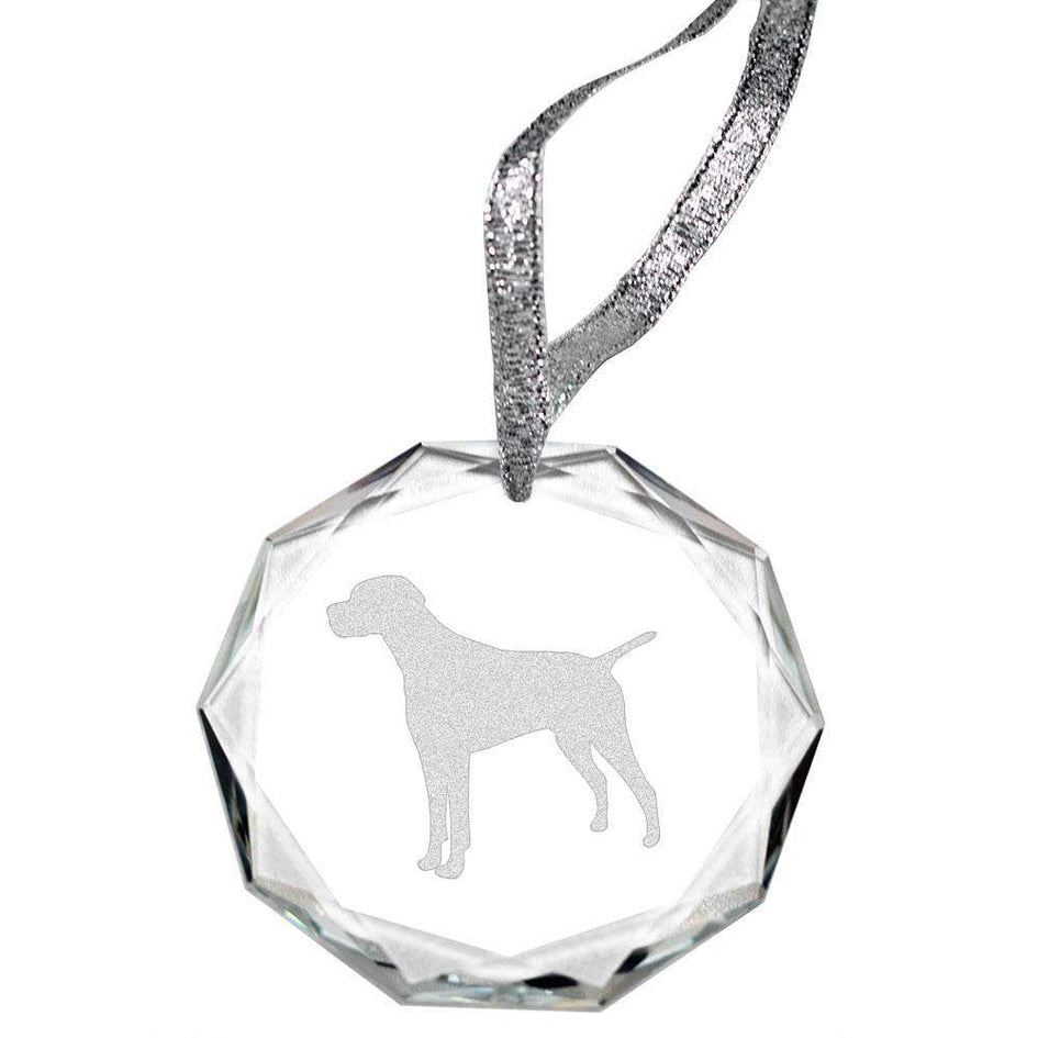 Pointer Laser Engraved Round Facet Crystal Ornament