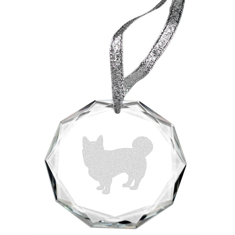 Swedish Vallhund Laser Engraved Round Facet Crystal Ornament