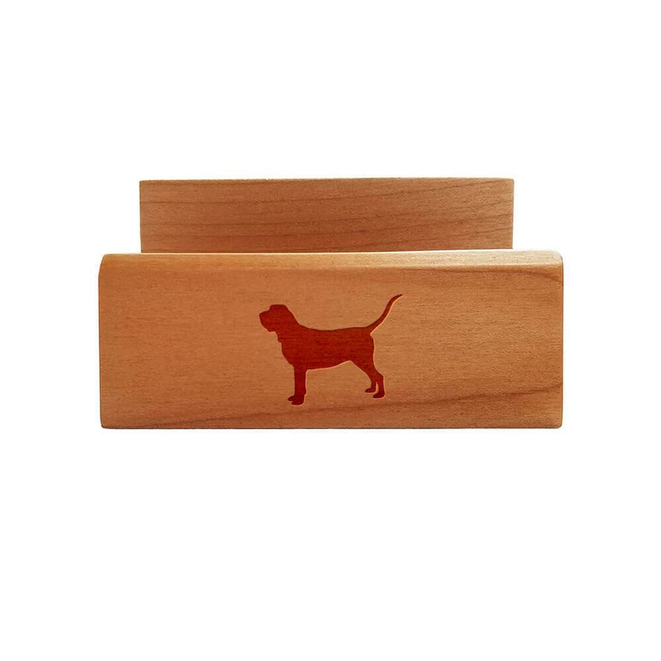Bloodhound Laser Engraved Maple Business Card Holder