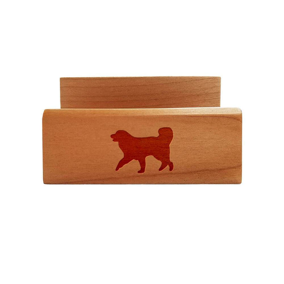 Great Pyrenees Laser Engraved Maple Business Card Holder