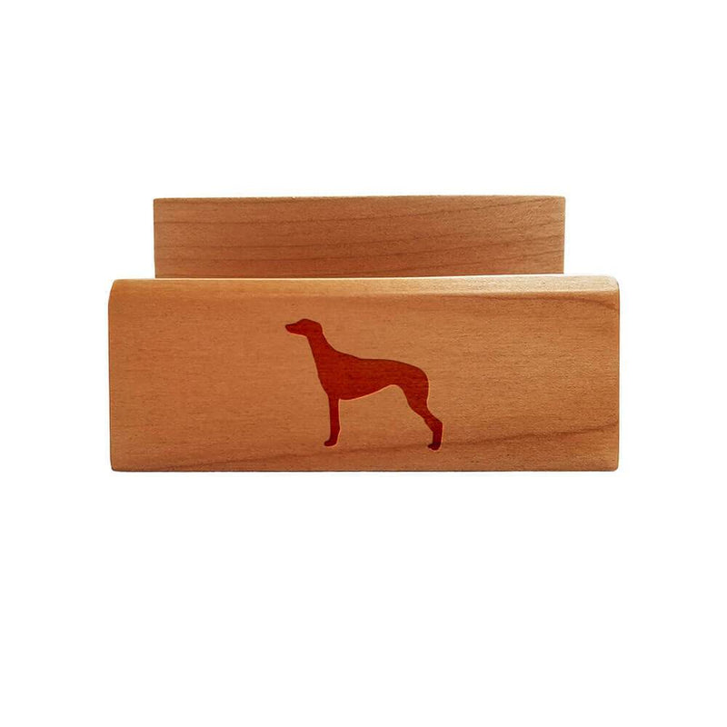 Greyhound Laser Engraved Maple Business Card Holder