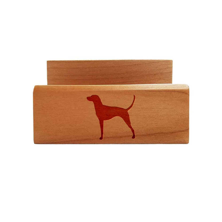 Redbone Coonhound Laser Engraved Maple Business Card Holder