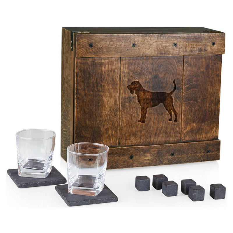 Black and Tan Coonhound Laser Engraved Whiskey Box