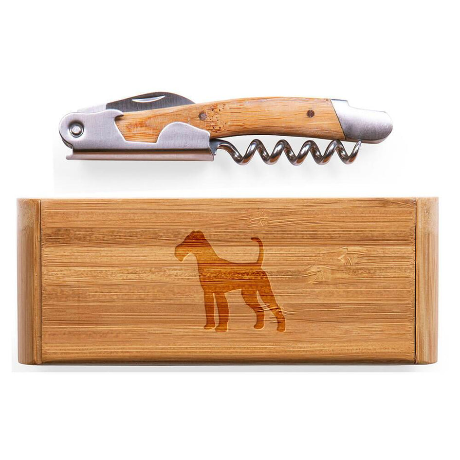 Irish Terrier Laser Engraved Bamboo Corkscrew with Case