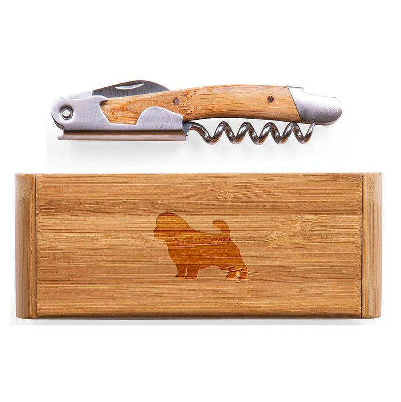 Norfolk Terrier Elan Bamboo Corkscrew with Laser Engraved Case