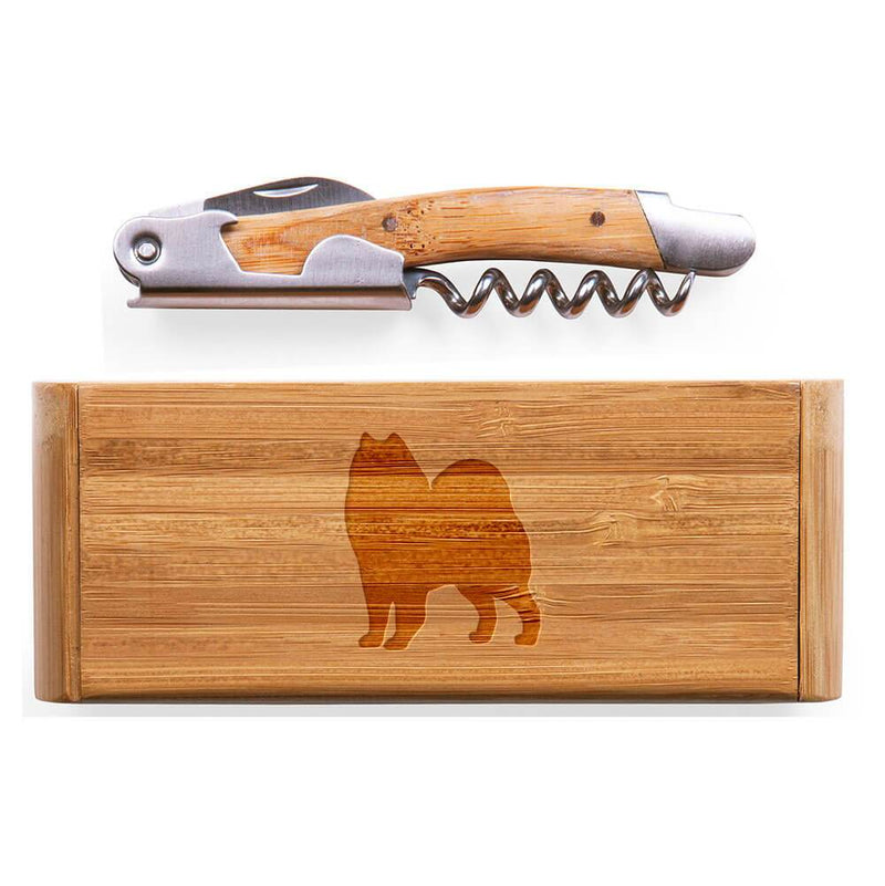 Samoyed Elan Bamboo Corkscrew with Laser Engraved Case