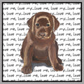 Chocolate Labrador Retriever Puppy Love Text - Women's V-Neck T-Shirt