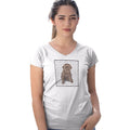 Chocolate Labrador Retriever Puppy Love Text - Women's V-Neck T-Shirt