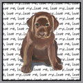 Chocolate Labrador Retrieve Puppy Love Text - Adult Unisex Crewneck Sweatshirt
