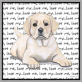 Yellow Labrador Retriever Puppy Love Text - Women's V-Neck T-Shirt