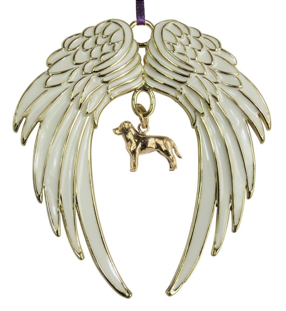 Labrador Retriever Gold Plated Holiday Angel Wing Ornament