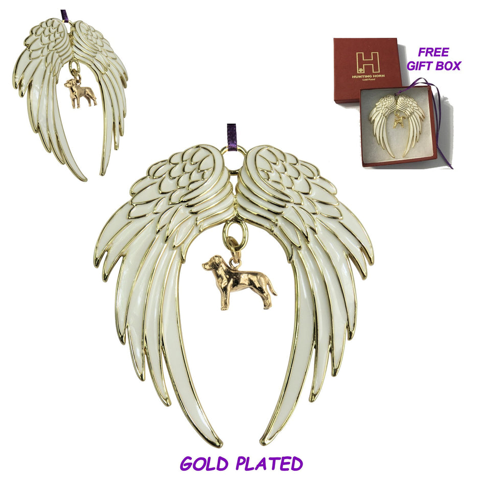 Labrador Retriever Gold Plated Holiday Angel Wing Ornament