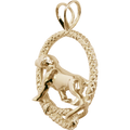 Solid 14K Gold Labrador Retriever Leash Pendant