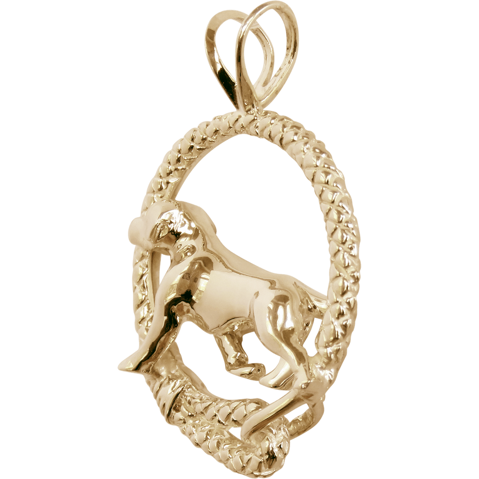 Solid 14K Gold Labrador Retriever Leash Pendant