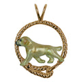 Labrador in 14K Gold Leash Pendant Custom Enamel