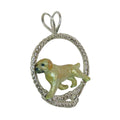 Labrador in Sterling Silver Leash Pendant Custom Enamel