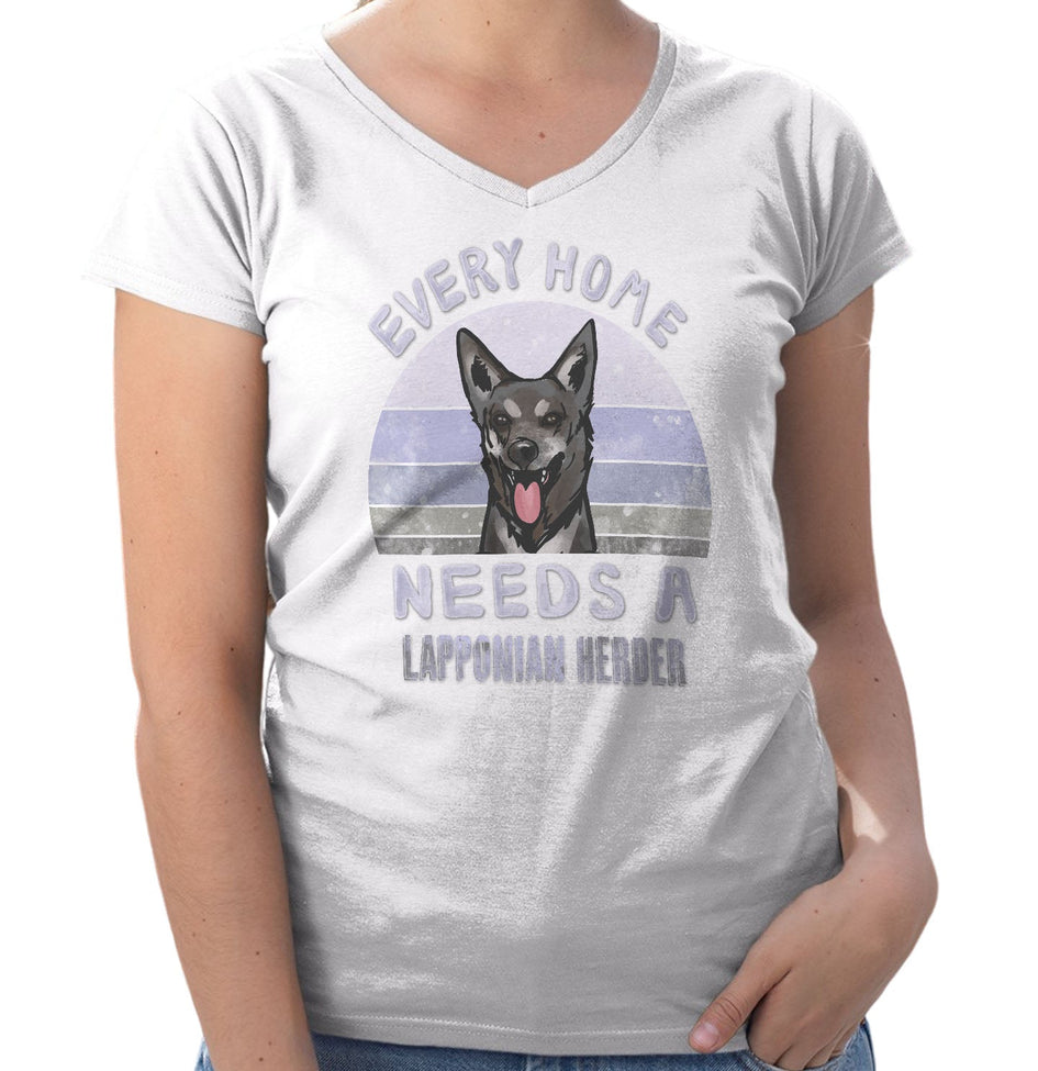 Every Home Needs a Lapponian Herder - Women's V-Neck T-Shirt