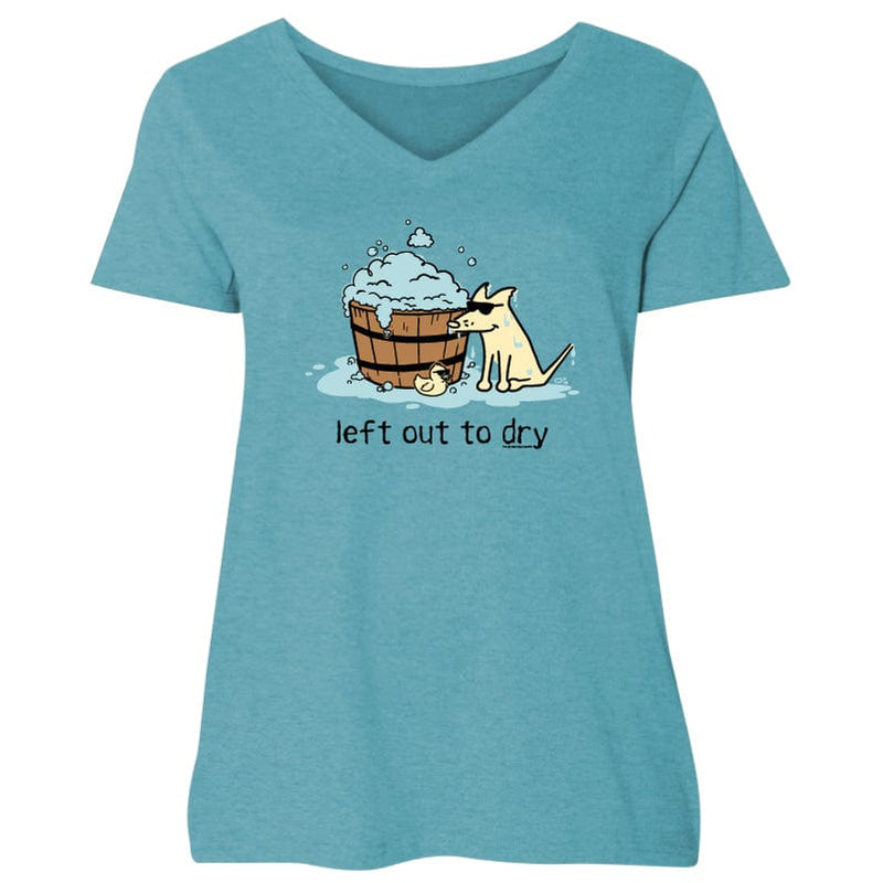 Left Out To Dry - Ladies Curvy V-Neck Tee