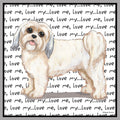 Short Haired Lhasa Apso Love Text - Women's V-Neck T-Shirt
