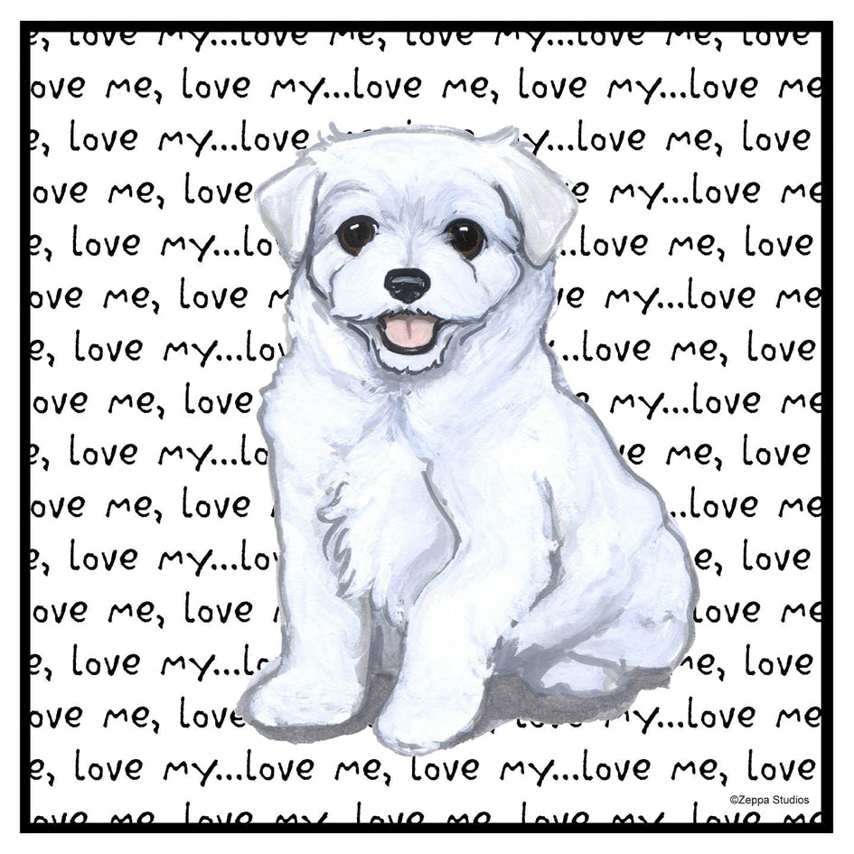 Maltese Puppy Love Text - Women's V-Neck T-Shirt