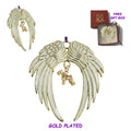 Miniature Schnauzer Gold Plated Holiday Angel Wing Ornament