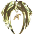 Miniature Schnauzer Gold Plated Holiday Angel Wing Ornament