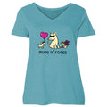 Moms N' Roses - Ladies Plus V-Neck Tee
