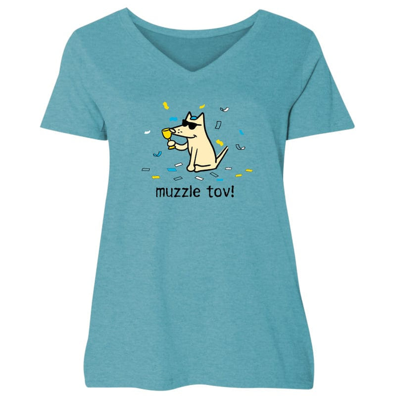 Muzzle Tov - Ladies Curvy V-Neck Tee