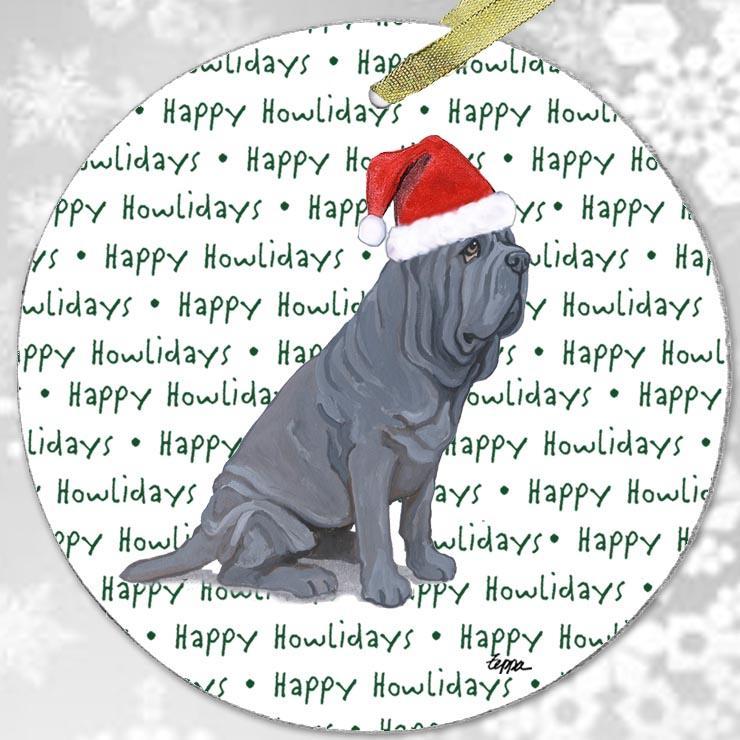 Neapolitan Mastiff "Happy Howlidays" Ornament