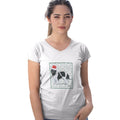 Newfoundland (Black & White) Happy Howlidays Text - Women's V-Neck T-Shirt