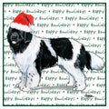 Newfoundland (Black & White) Happy Howlidays Text - Women's V-Neck T-Shirt
