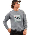 Newfoundland (Black & White) Happy Howlidays Text - Adult Unisex Long Sleeve T-Shirt