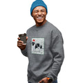 Newfoundland (Black & White) Happy Howlidays Text - Adult Unisex Crewneck Sweatshirt