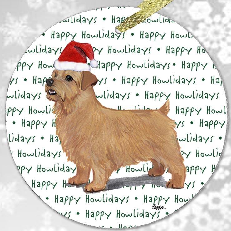 Norfolk Terrier "Happy Howlidays" Ornament