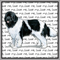 Black & White Newfoundland Love Text - Women's V-Neck T-Shirt