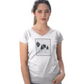 Black & White Newfoundland Love Text - Women's V-Neck T-Shirt