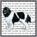 Black & White Newfoundland Love Text - Adult Unisex Crewneck Sweatshirt