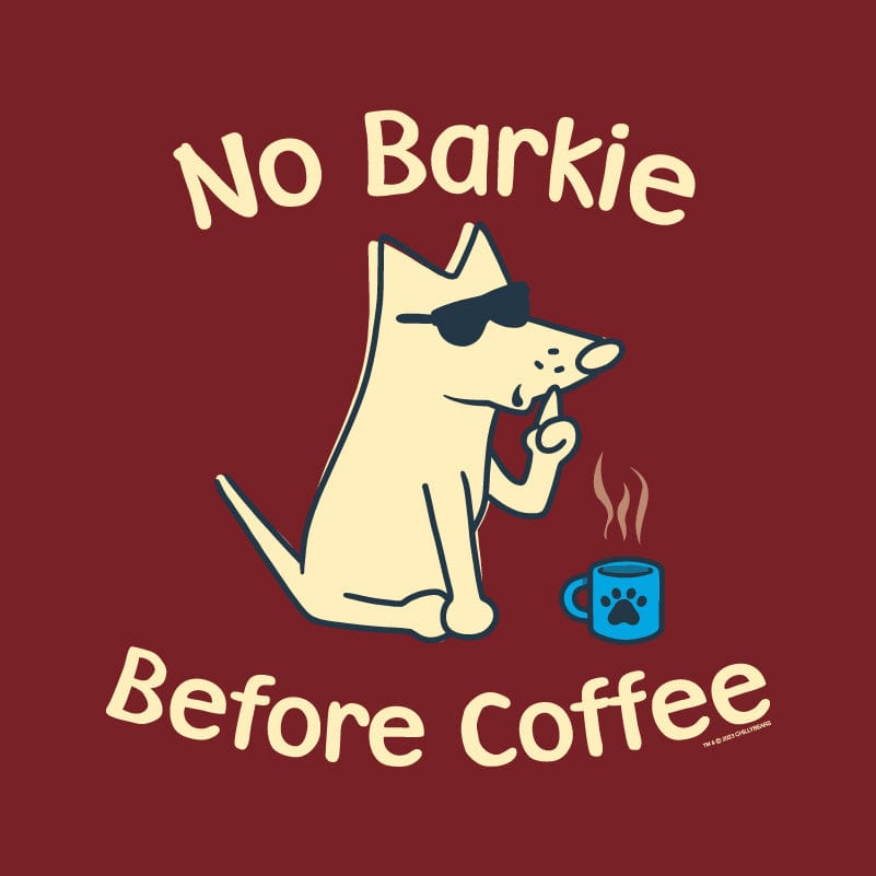 No Barkie Before Coffee - Ladies Curvy V-Neck Tee