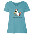 No Spring Chicken - Ladies Plus V-Neck Tee