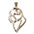 Norfolk Terrier 14K Gold Cut Out Pendant