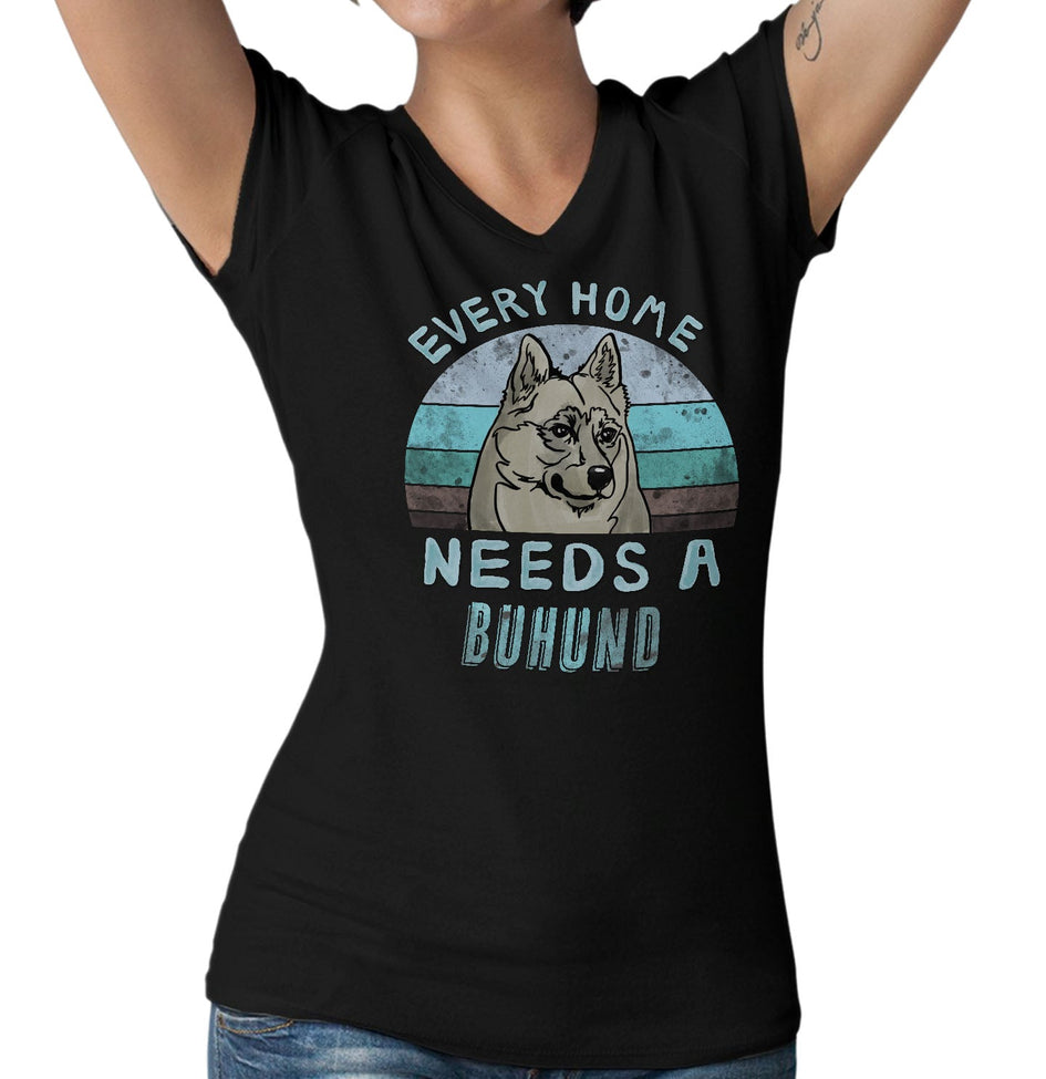 Every Home Needs a Norwegian Buhund - Women's V-Neck T-Shirt