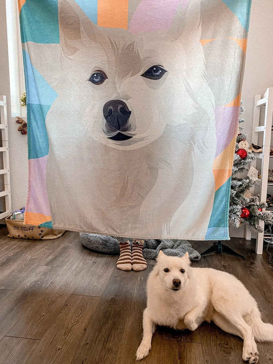 Custom Dog Fleece Blanket - Classic Design